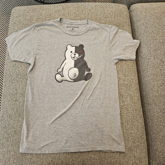 For Fans By Fans Monokuma Bear Gray Short Sleeve Crewneck Size Medoum - Picture 1 of 7